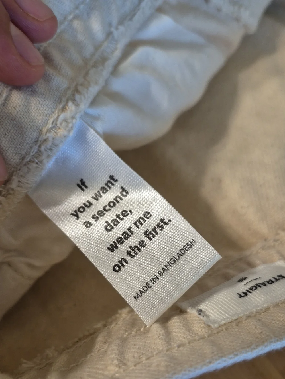 PacSun Straight 100% Cotton Pants Cream Tan - Picture 6 of 12